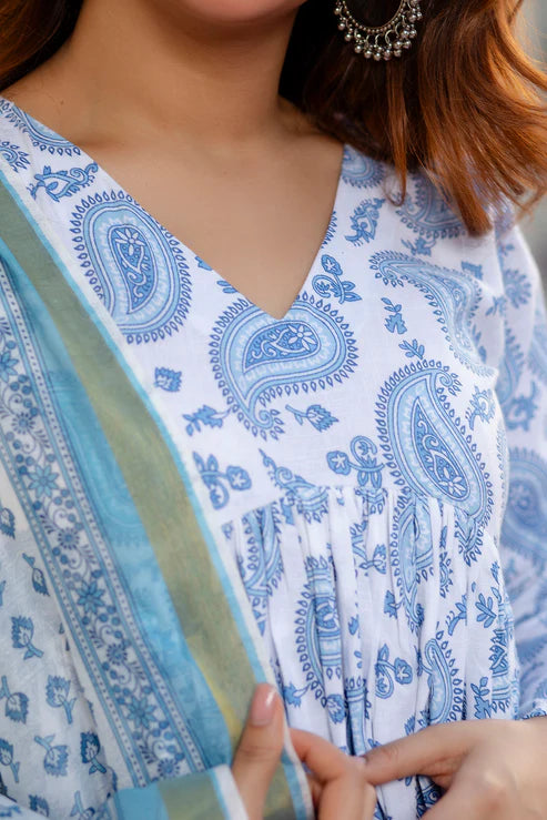 Block Printed Kurta set with Dupatta