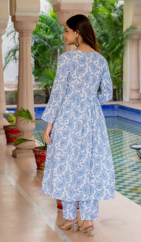 Block Printed Kurta and Pant Set With Dupatta
