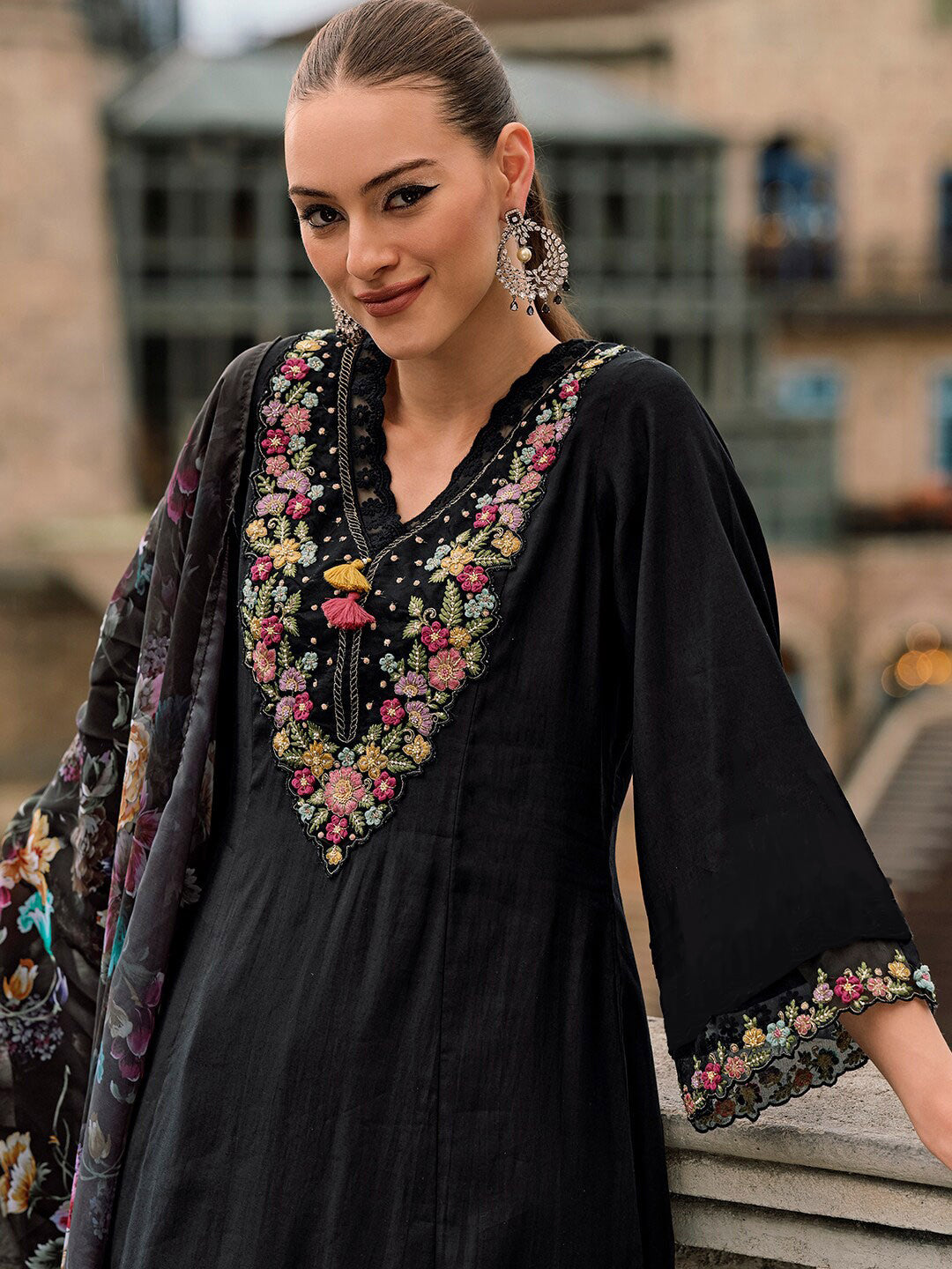 Women Silk Kurta Pant Dupatta Set