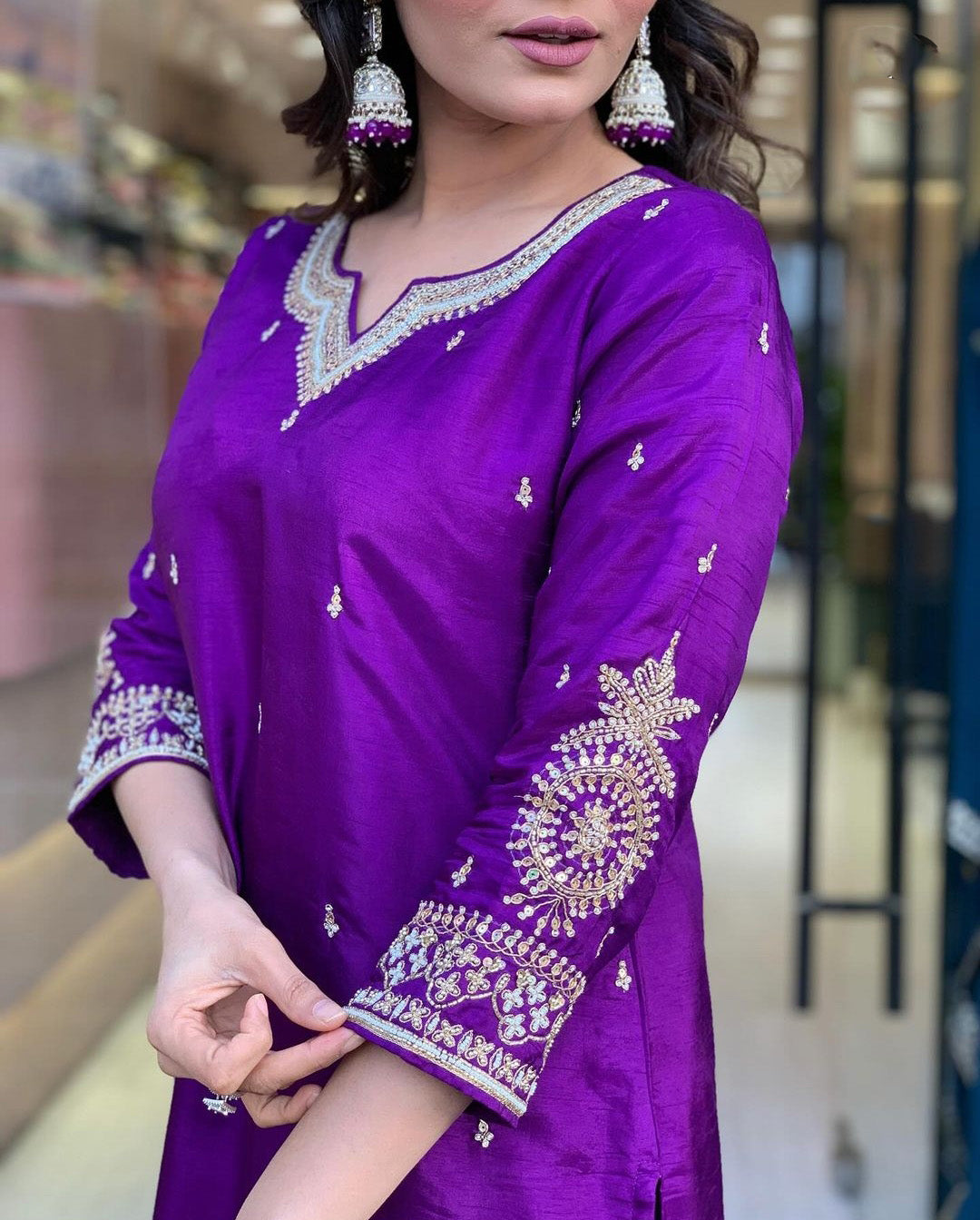 Women Silk Kurta Pant Dupatta Set