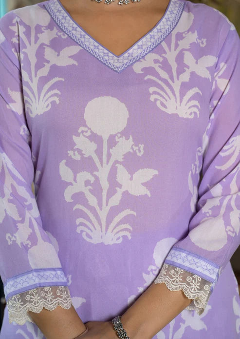 Embroidery Straight Kurta and Pant set with Dupatta