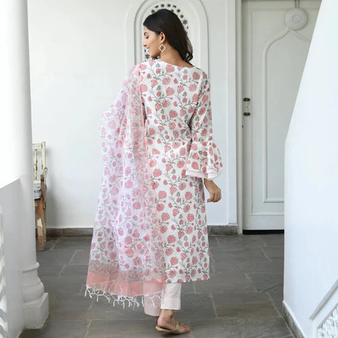 Printed Kurta and Pant set with Dupatta