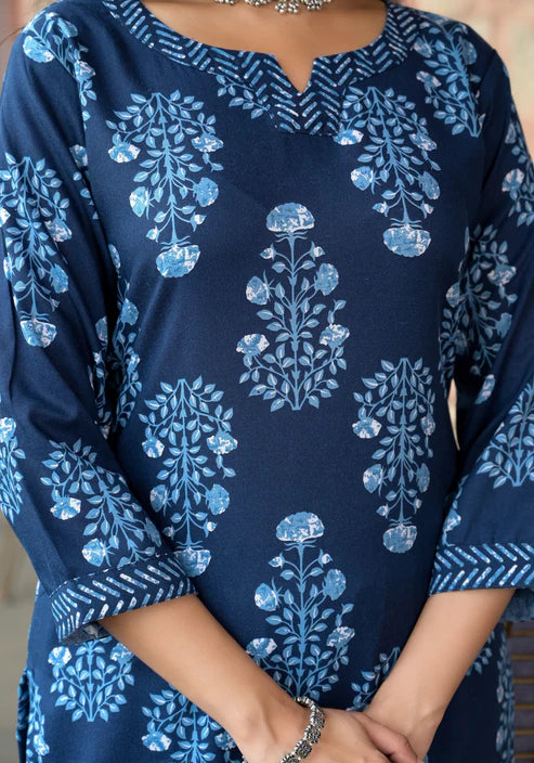 Embroidery Straight Kurta and Pant set with Dupatta