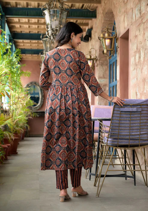 Embroidery Anarkali Kurta and Pant set with Dupatta