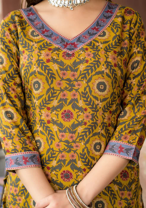 Embroidery Straight Kurta and Pant set with Dupatta