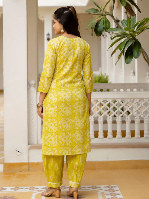 Embroidery Straight Kurta and Pant set with Dupatta