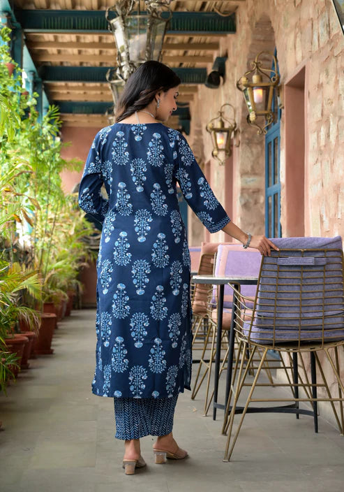 Embroidery Straight Kurta and Pant set with Dupatta