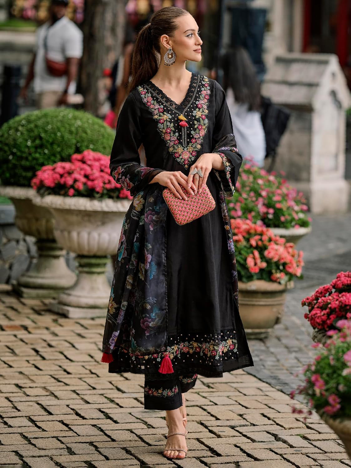 Women Silk Kurta Pant Dupatta Set