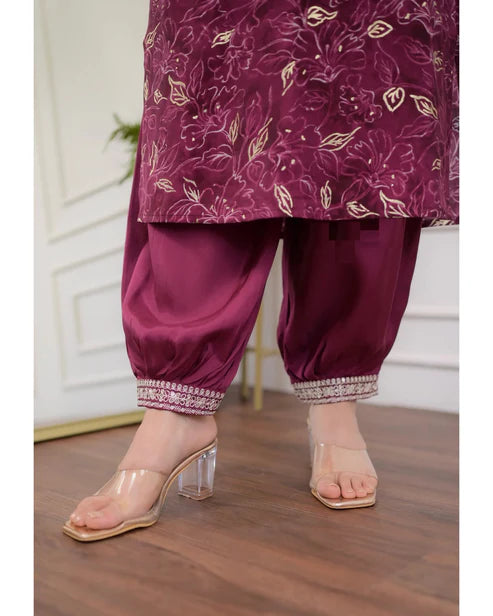 Embroidery Straight Kurta and Pant set with Dupatta