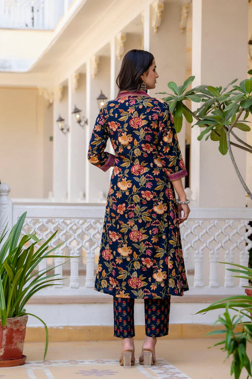 Printed A-Line Kurta and Pant set with Dupatta