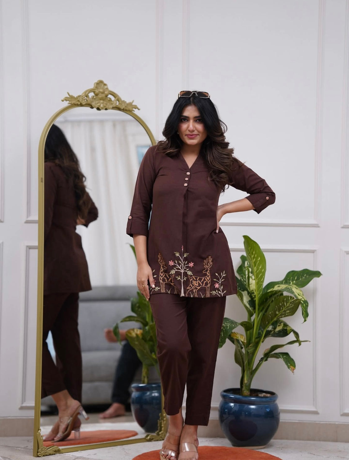 Cotton Coord Set with Embroidery work