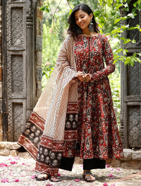 Women Printed A-Line Kurta and Pant Set With Dupatta