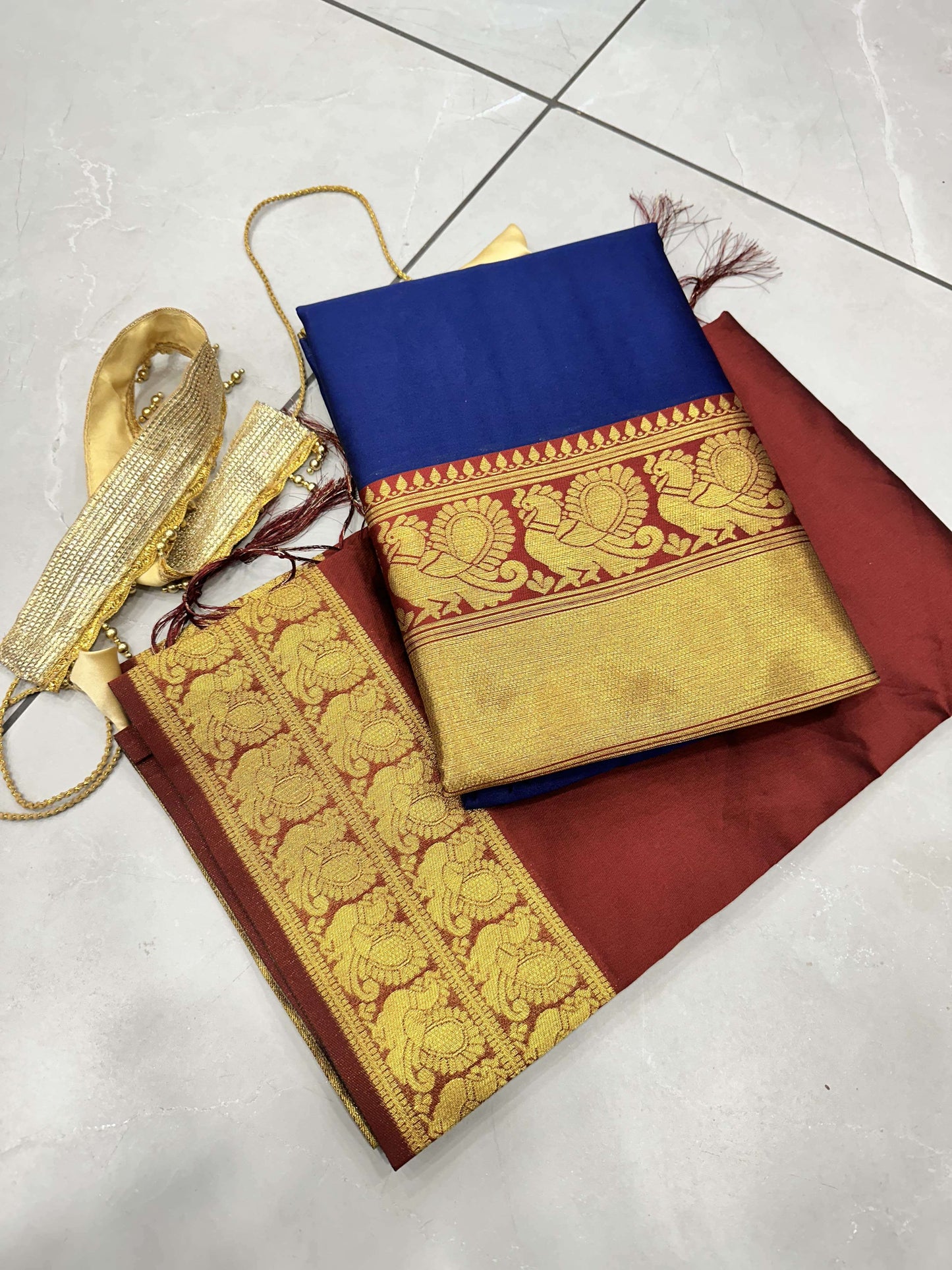 Women Woven Design Jacquard Un-Stitched Lehenga Choli Dupatta Set