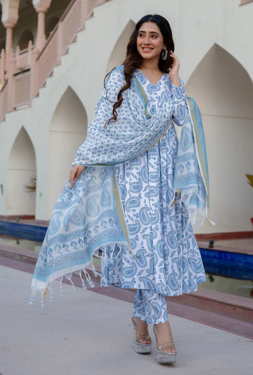 Block Printed Kurta set with Dupatta