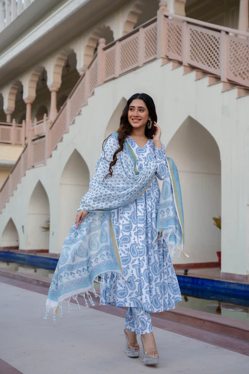 Block Printed Kurta set with Dupatta