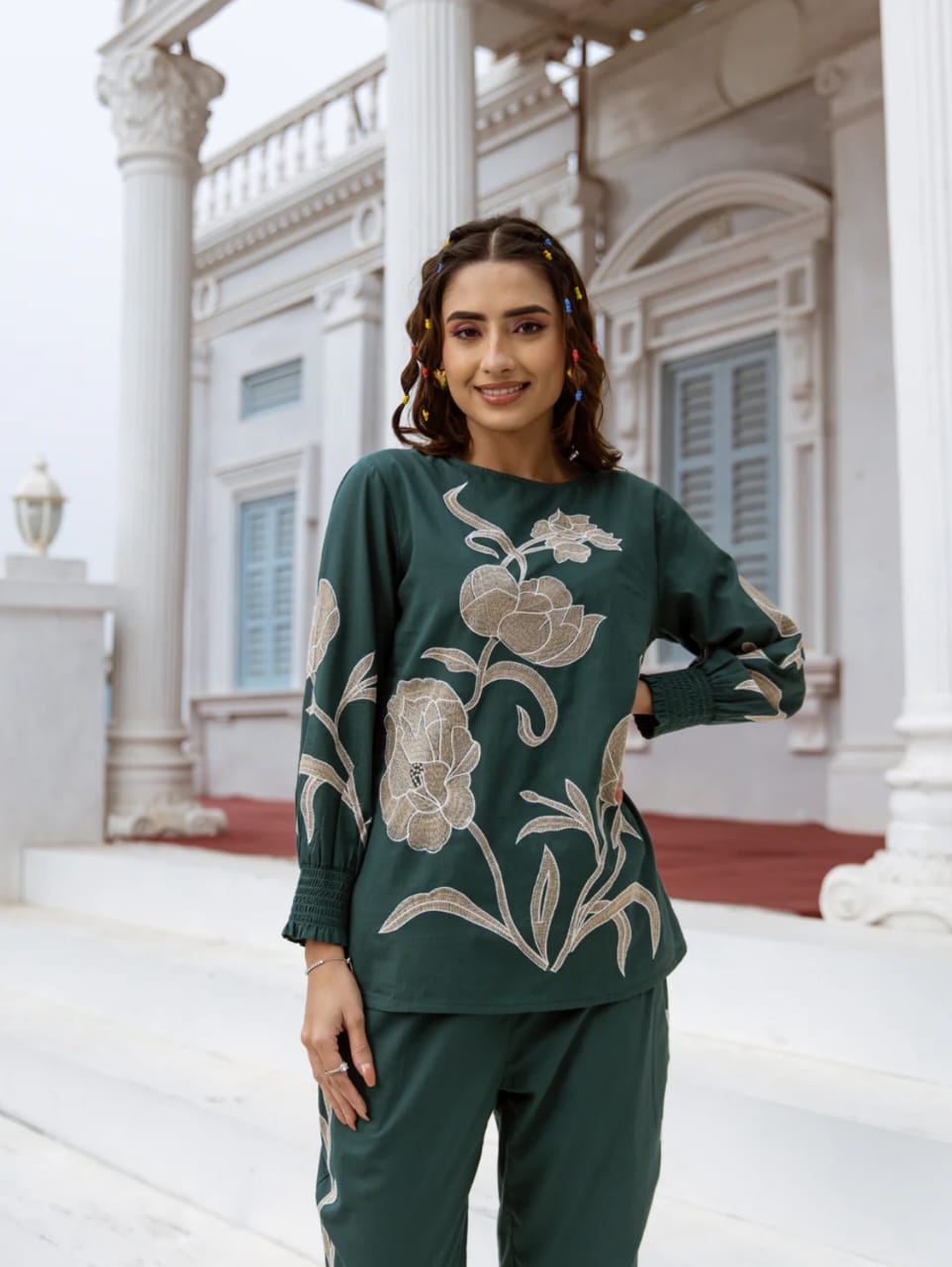 Cotton Coord set with Embroidery Work