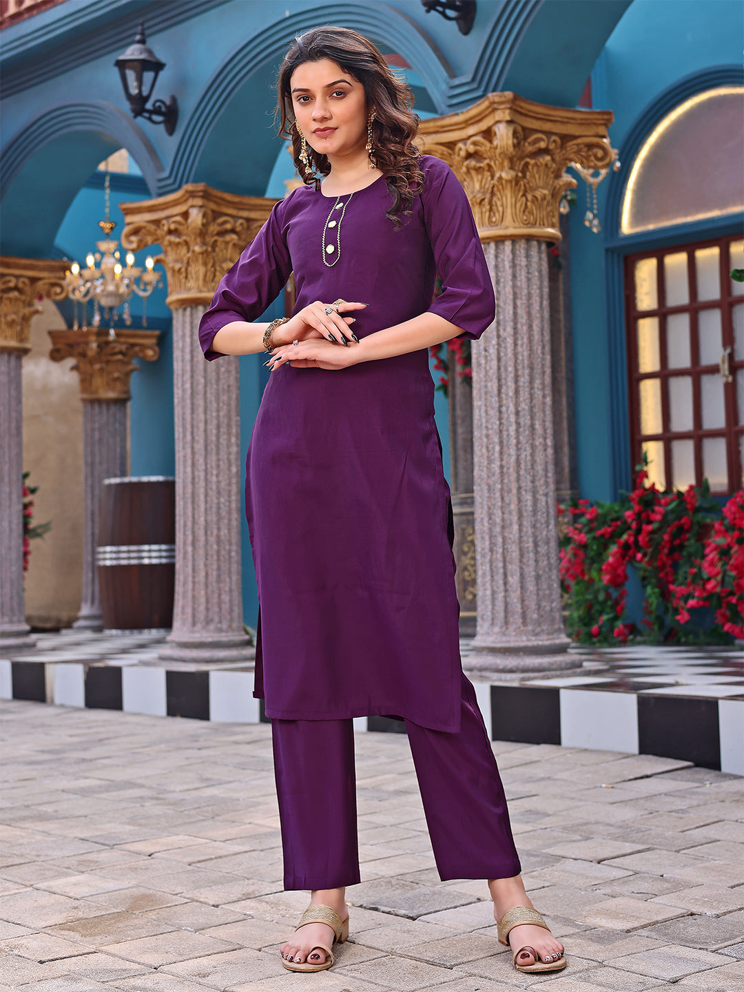 Women Silk Kurta Pant Dupatta Set