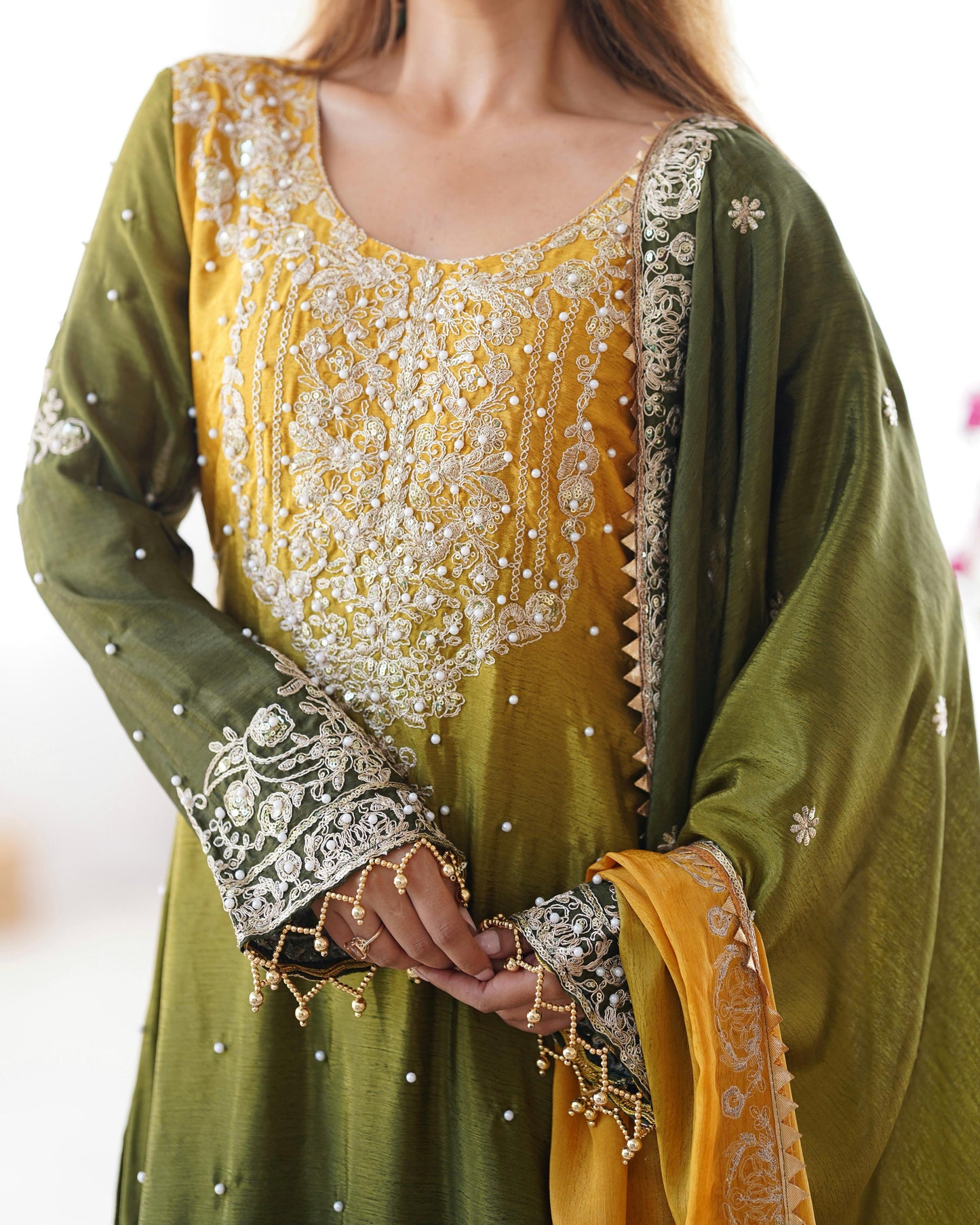 Women Silk Kurta Pant Dupatta Set