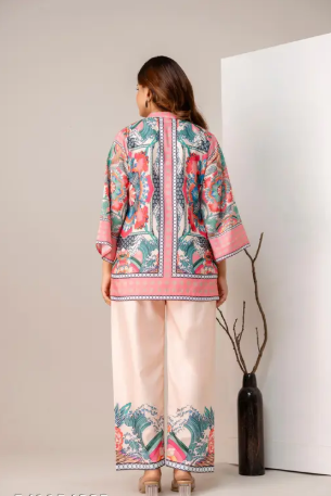 Elegant Cotton Printed Kurti Pant Set