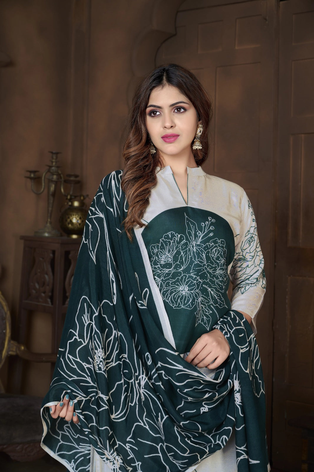 Printed Georgette Kurta Set