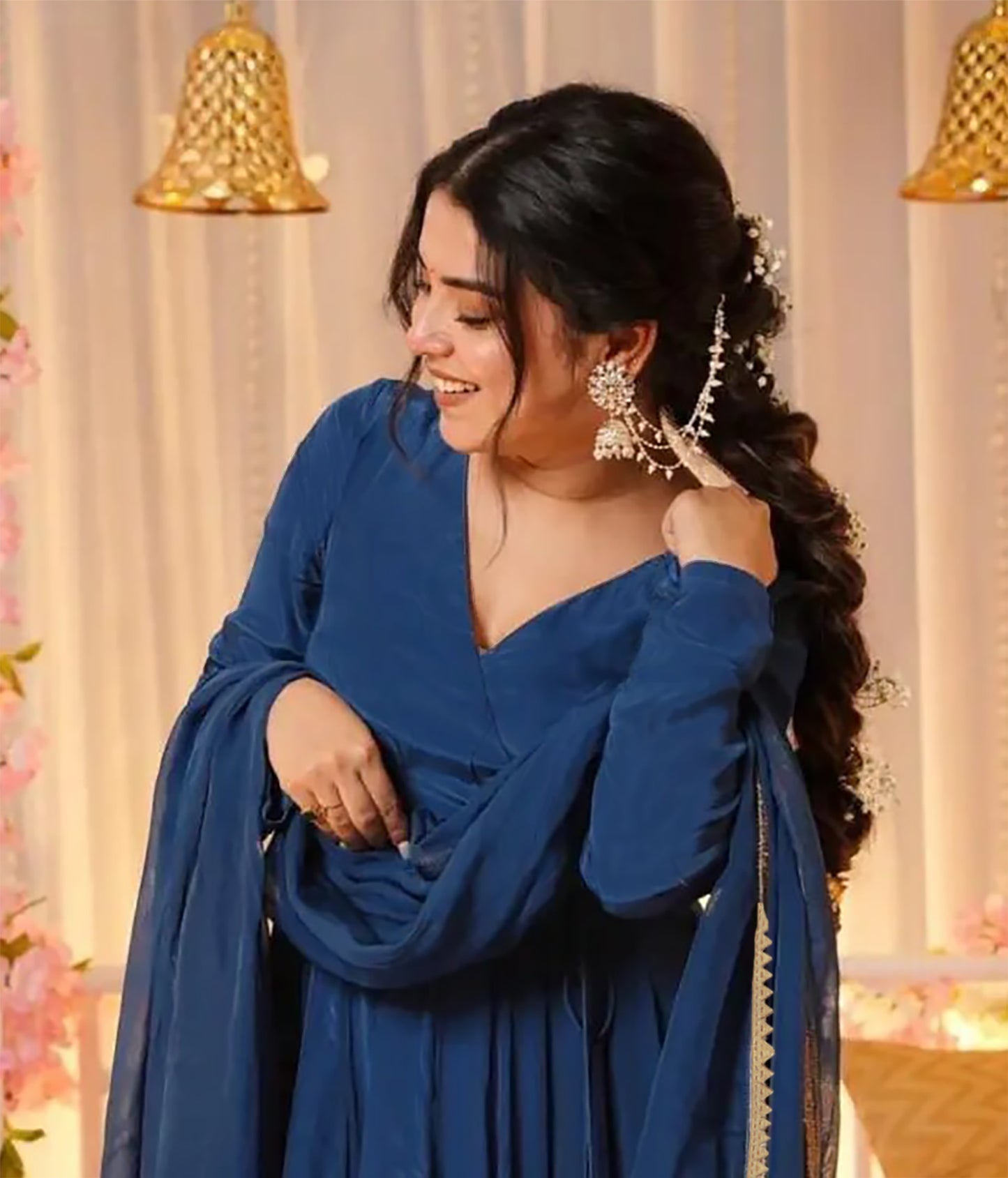 Embroidered Georgette Stitched Anarkali Gown