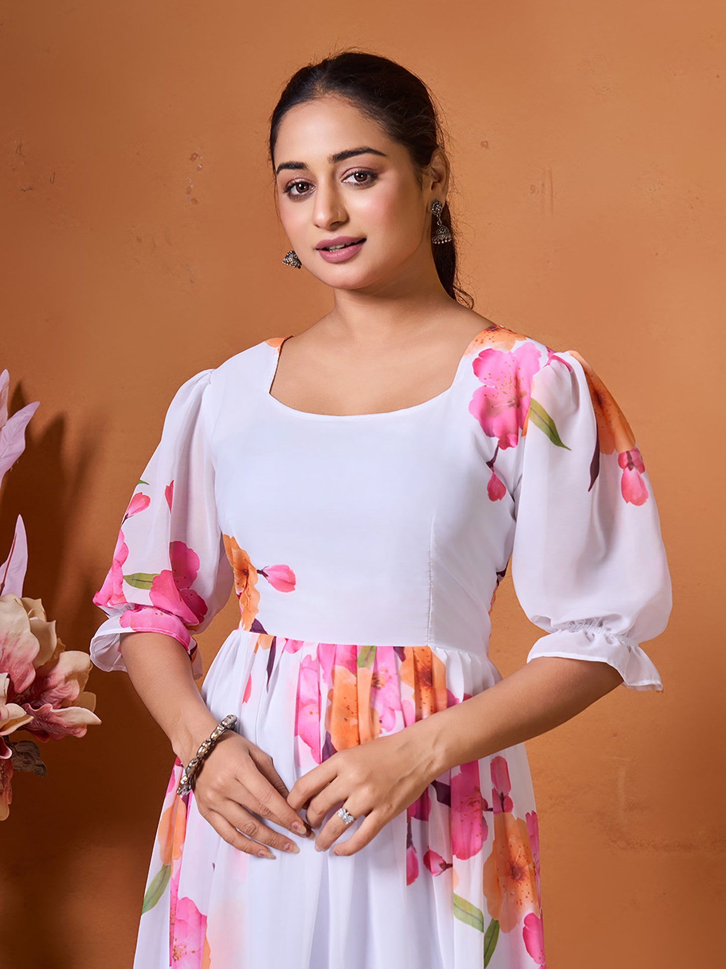 Printed Georgette Stitched Anarkali Gown