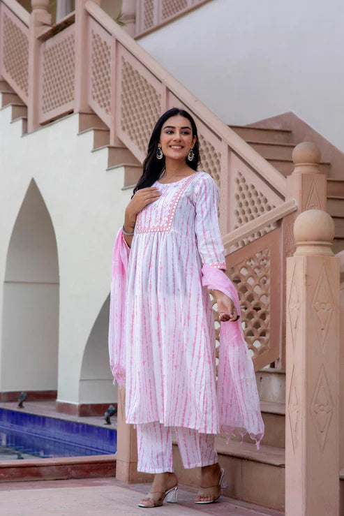 Siburi Printed Kurta and Pant Set with Dupatta