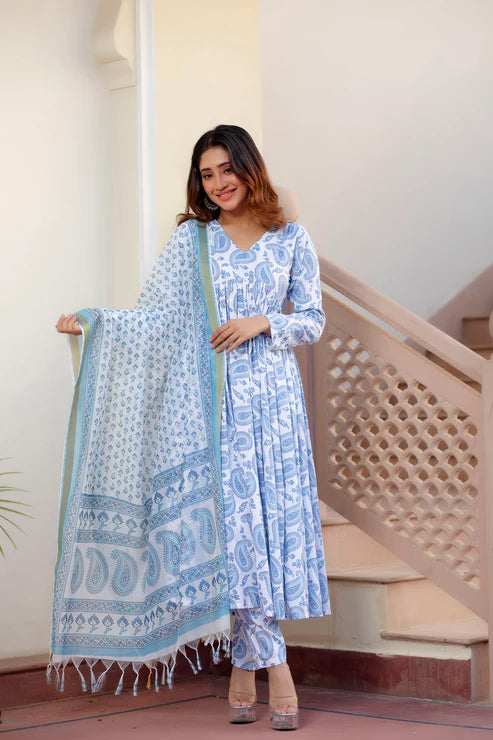 Block Printed Kurta set with Dupatta