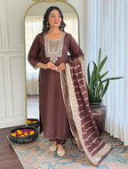 Embroidered Kurta Set for Women – Festive Wear with Dupatta