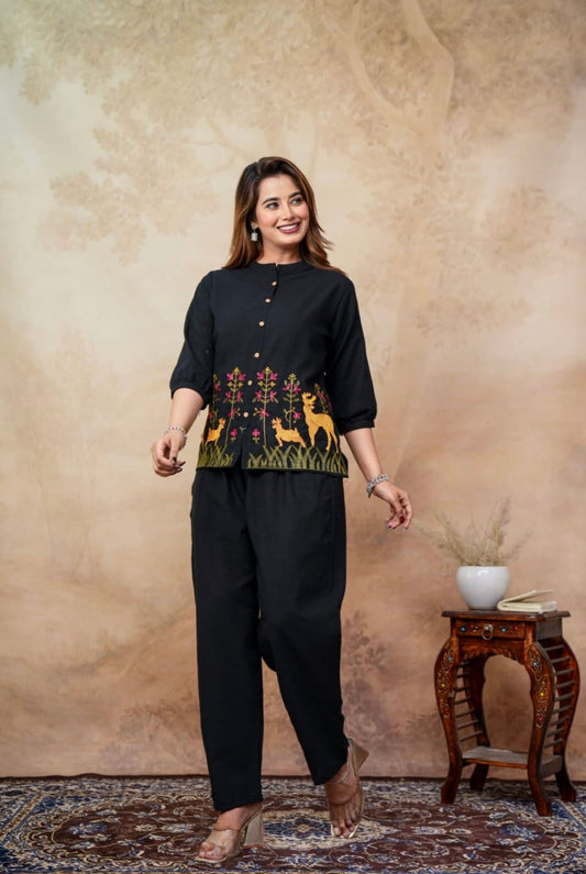 Cotton Coord set with Embroidery work