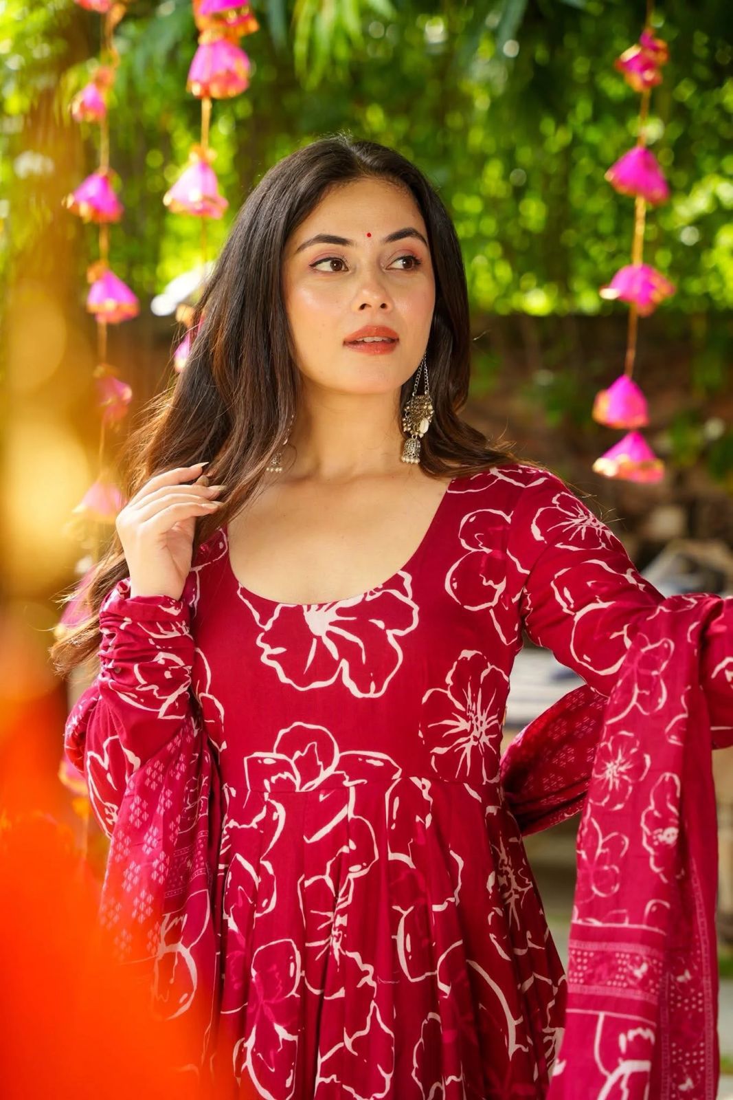 Cotton Malmal Dupatta Gown