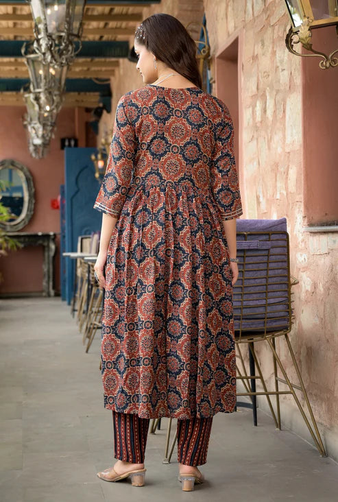 Embroidery Anarkali Kurta and Pant set with Dupatta