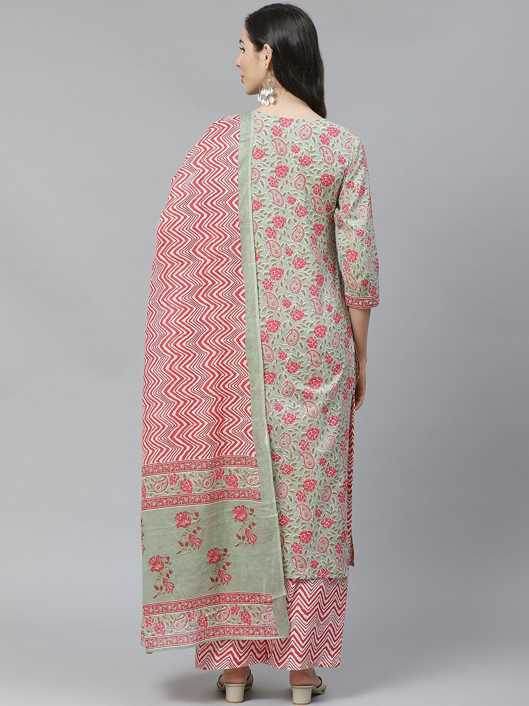 Women Viscose Printed A-Line Kurta And Pant Set With Dupatta