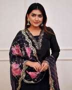 Women Viscose Printed A-Line Kurta And Pant Set With Dupatta
