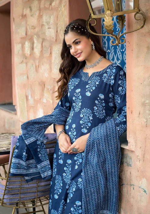 Embroidery Straight Kurta and Pant set with Dupatta