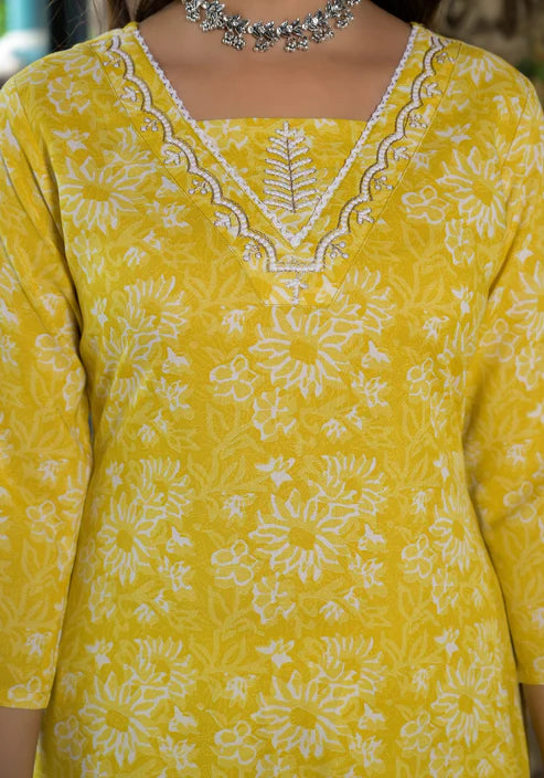 Embroidery Straight Kurta and Pant set with Dupatta