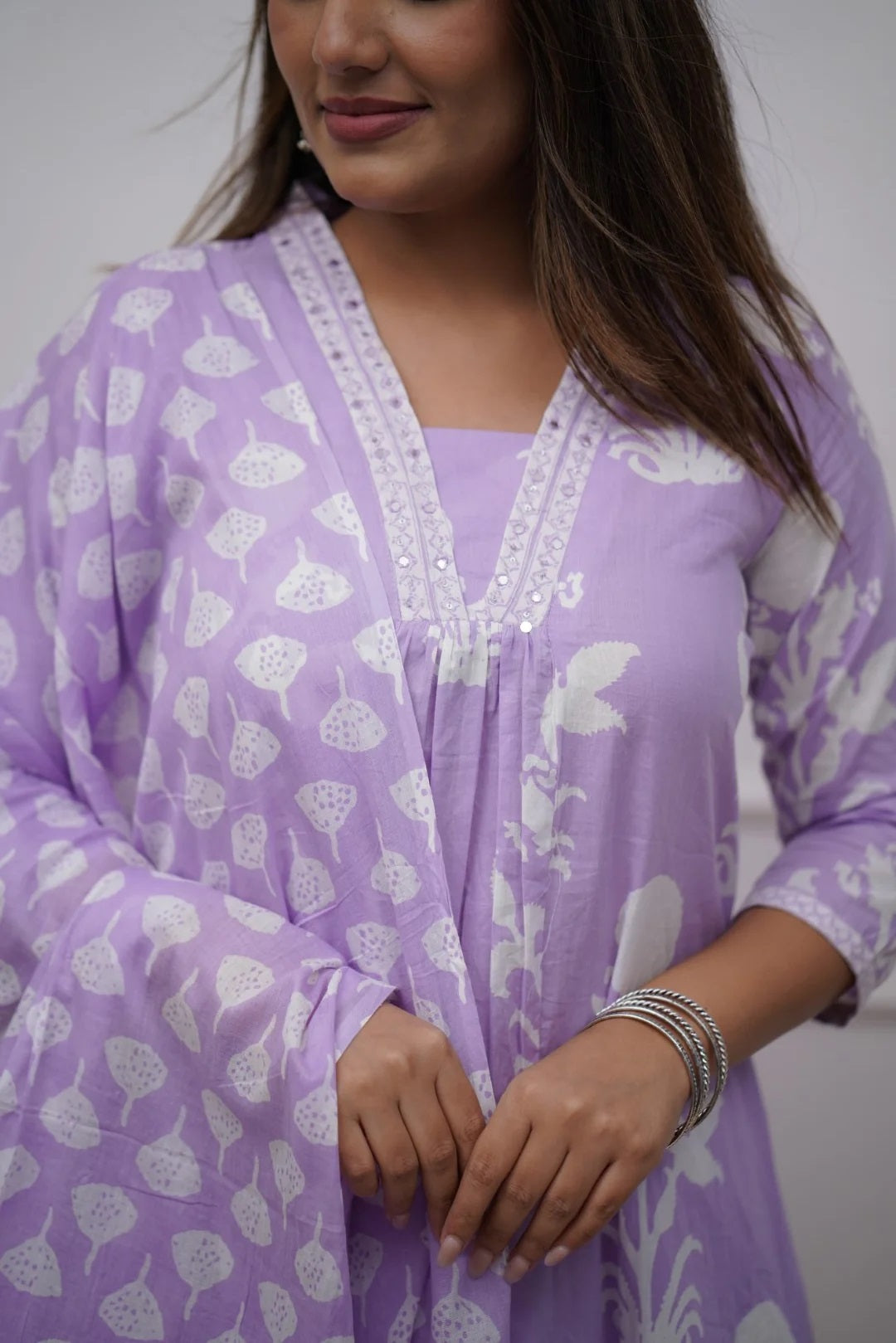 Women Viscose Printed Anarkali Kurta And Pant Set With Dupatta