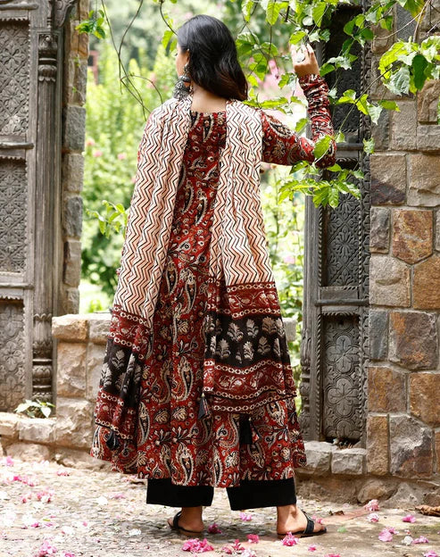 Women Printed A-Line Kurta and Pant Set With Dupatta