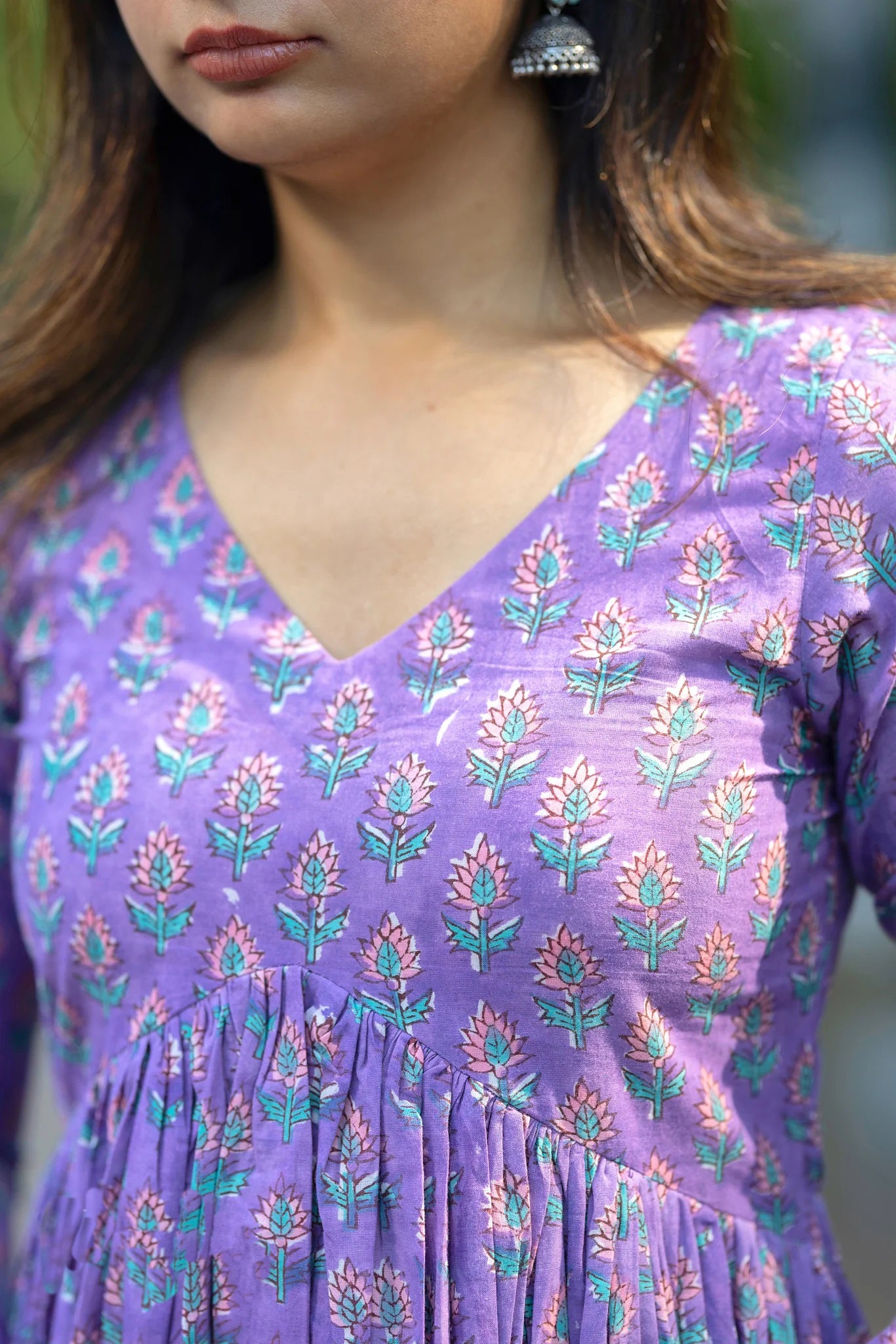 Anarkali Printed Kurta And Pant Set With Dupatta