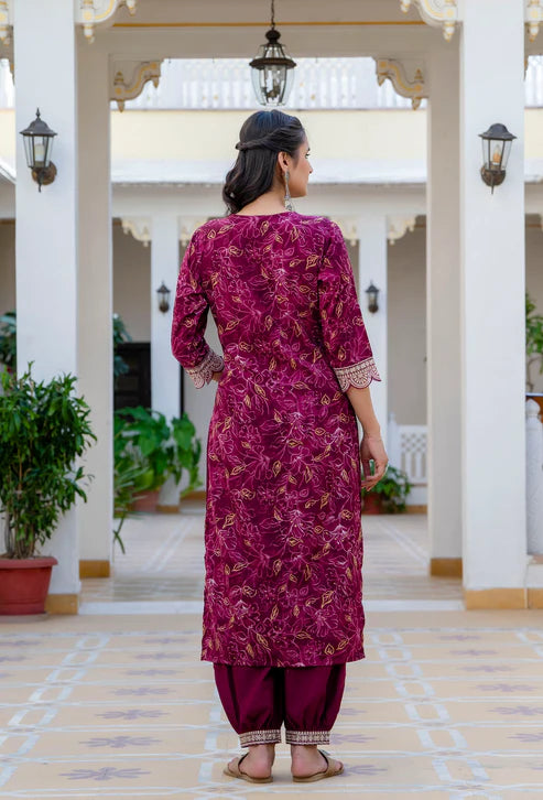 Printed Straight Kurta and Pant set with Dupatta