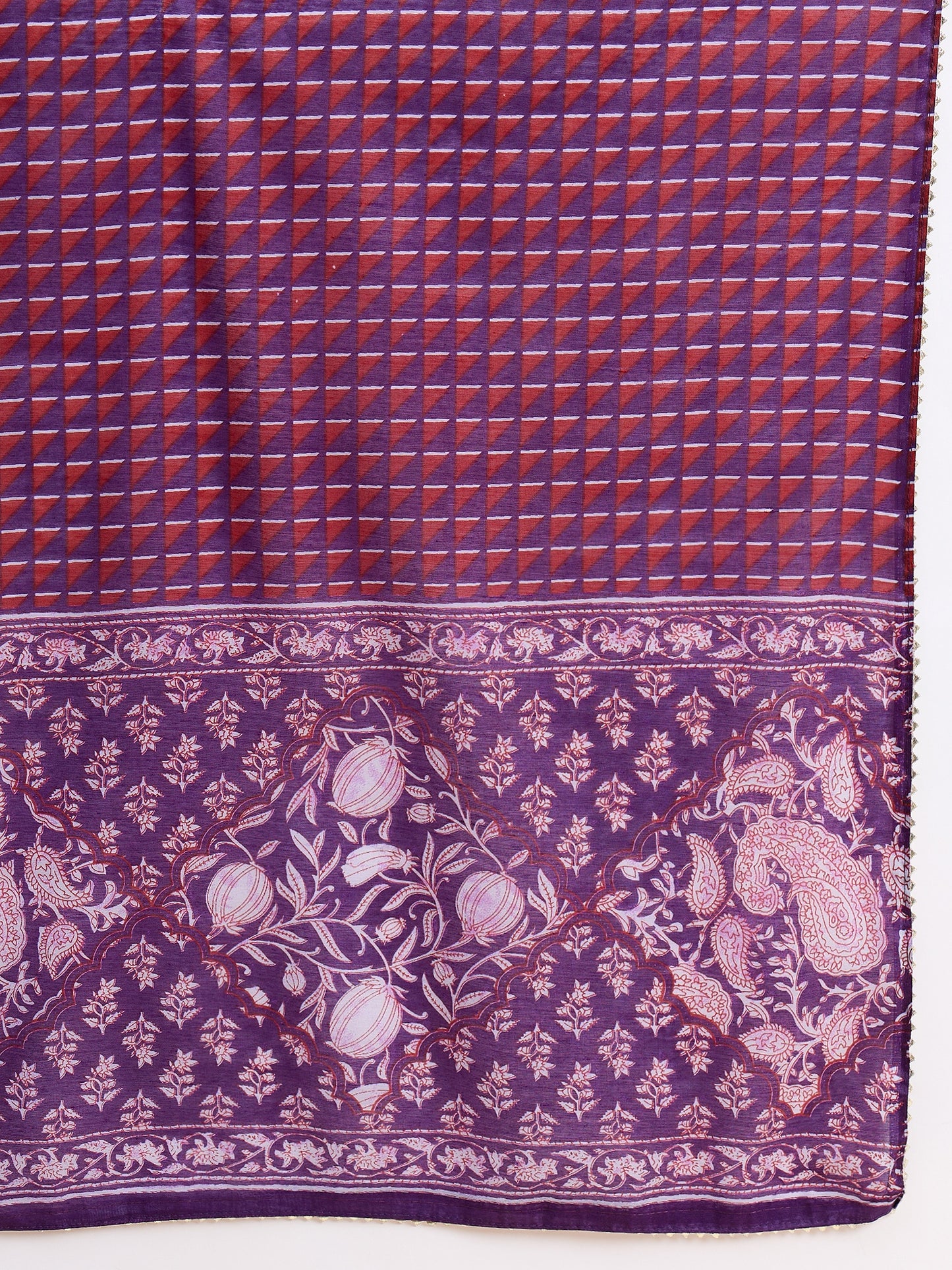 Women Viscose Anarkali Kurta And Pant Set With Dupatta