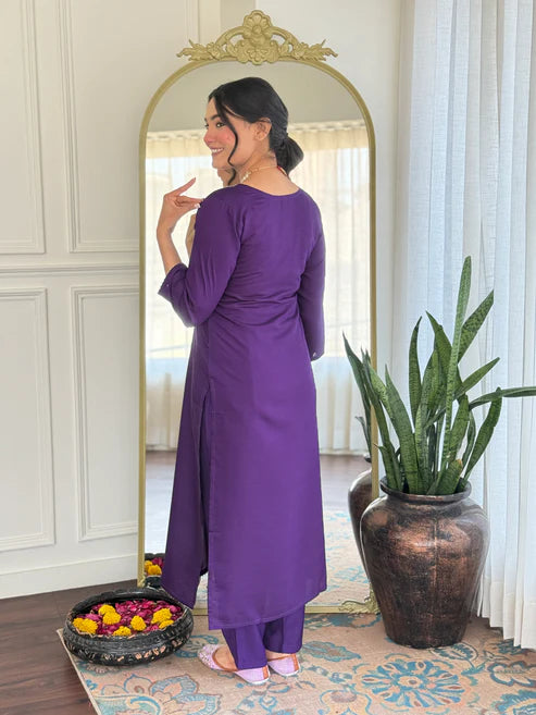 Embroidered Kurta Set for Women – Festive Wear with Dupatta