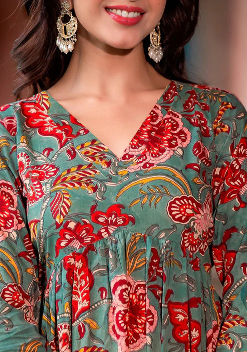 Printed Straight Kurta and Pant set with Dupatta