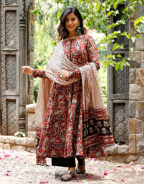 Women Printed A-Line Kurta and Pant Set With Dupatta