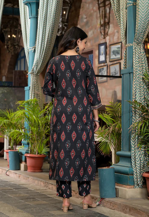 Embroidery Straight Kurta and Pant set with Dupatta