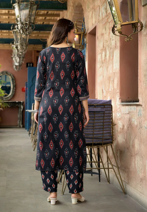 Embroidery Straight Kurta and Pant set with Dupatta