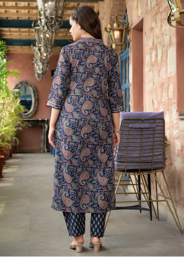 Embroidery Straight Kurta and Pant set with Dupatta
