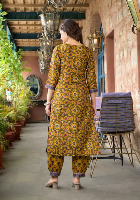 Embroidery Straight Kurta and Pant set with Dupatta