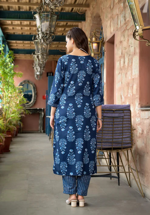 Embroidery Straight Kurta and Pant set with Dupatta