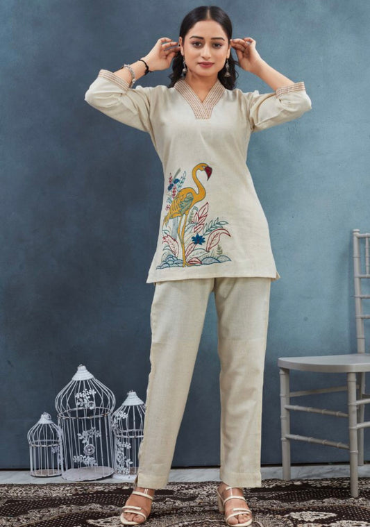 Pure Cotton Coord set with Embroidery work